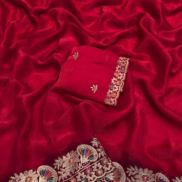 SATIN SAREE - Picture 11 of 12